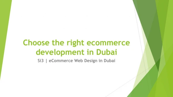 Choose the right ecommerce development in Dubai