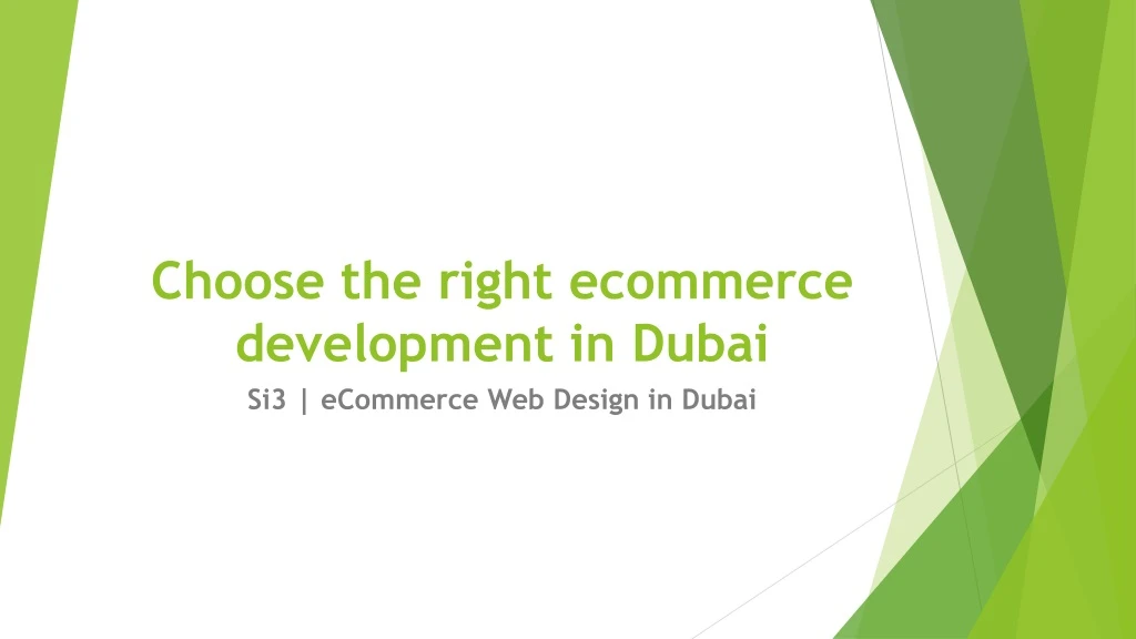 choose the right ecommerce development in dubai