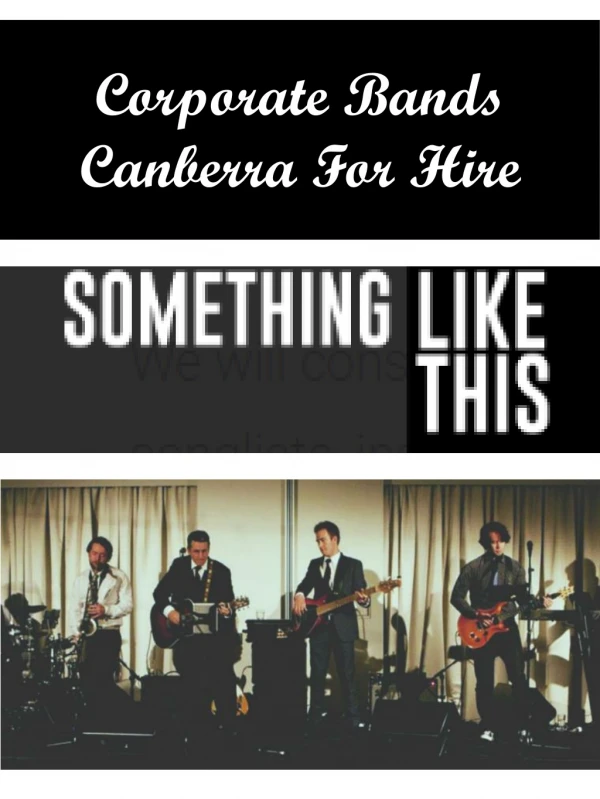 Corporate Bands Canberra For Hire