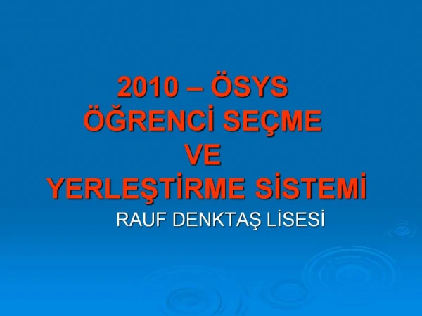 2010 SYS GRENCI SE ME VE YERLESTIRME SISTEMI