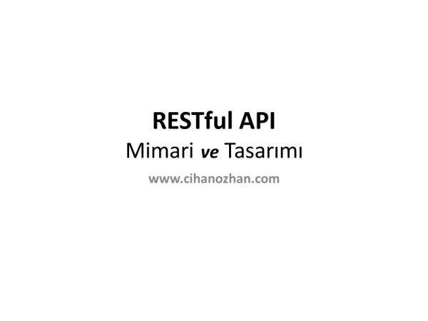 restful api mimari ve tasar m