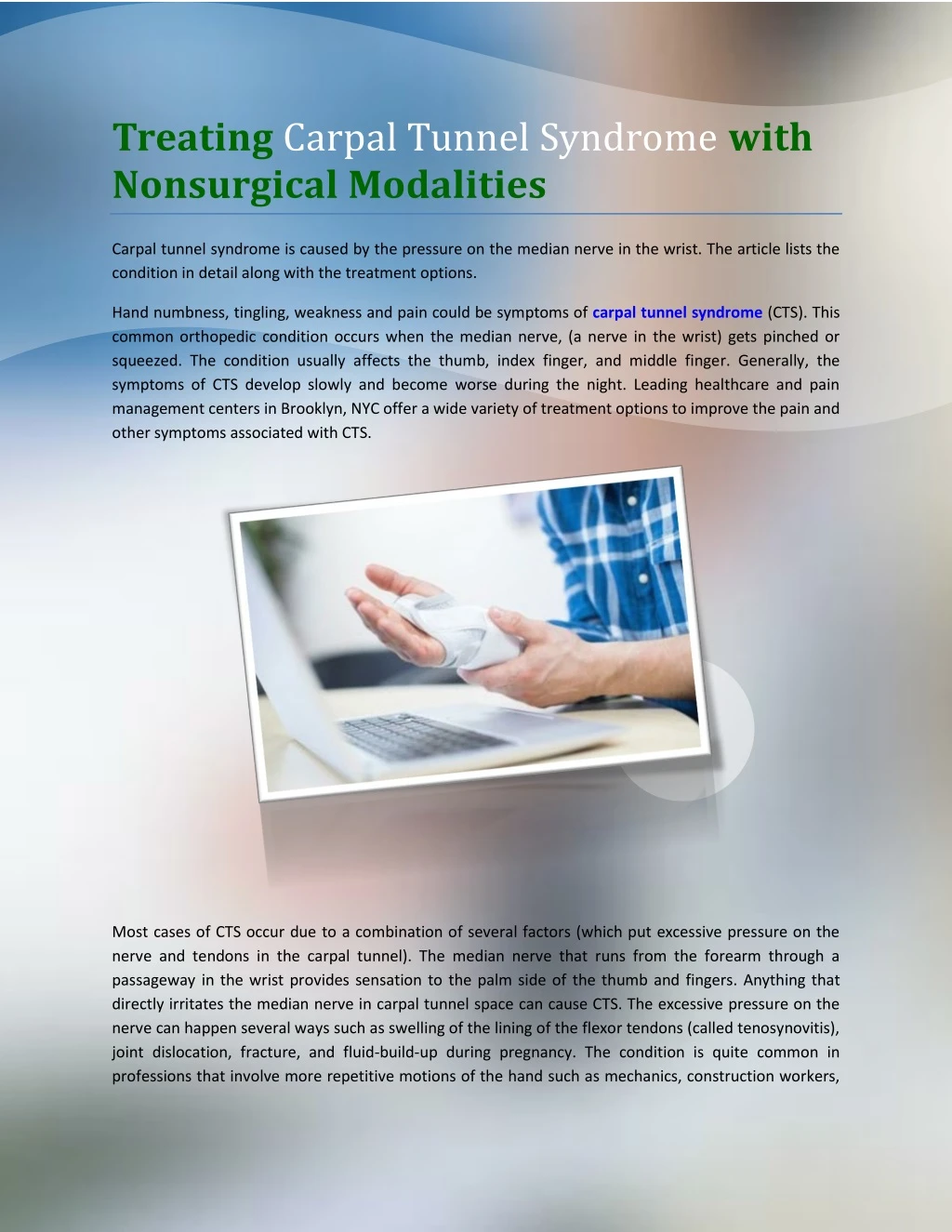 treating carpal tunnel syndrome with nonsurgical