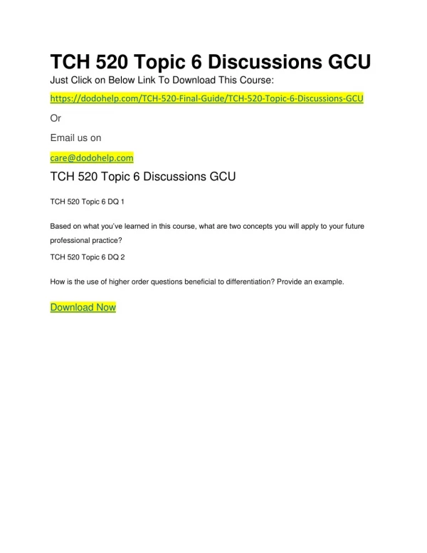 tch 520 topic 6 discussions gcu just click