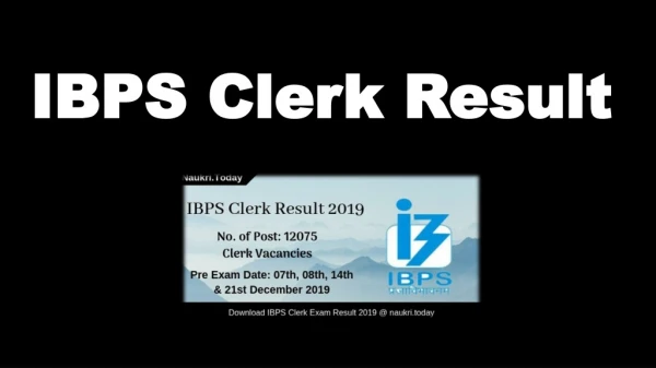 IBPS Clerk Result 2019 - Clerk Prelims Exam Scorecard Cut off Marks