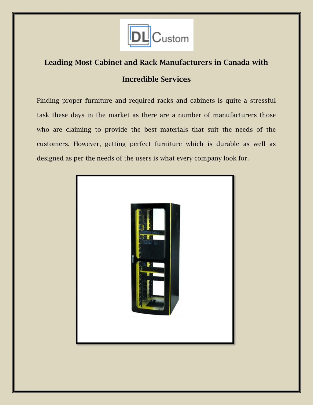 leading most cabinet and rack manufacturers