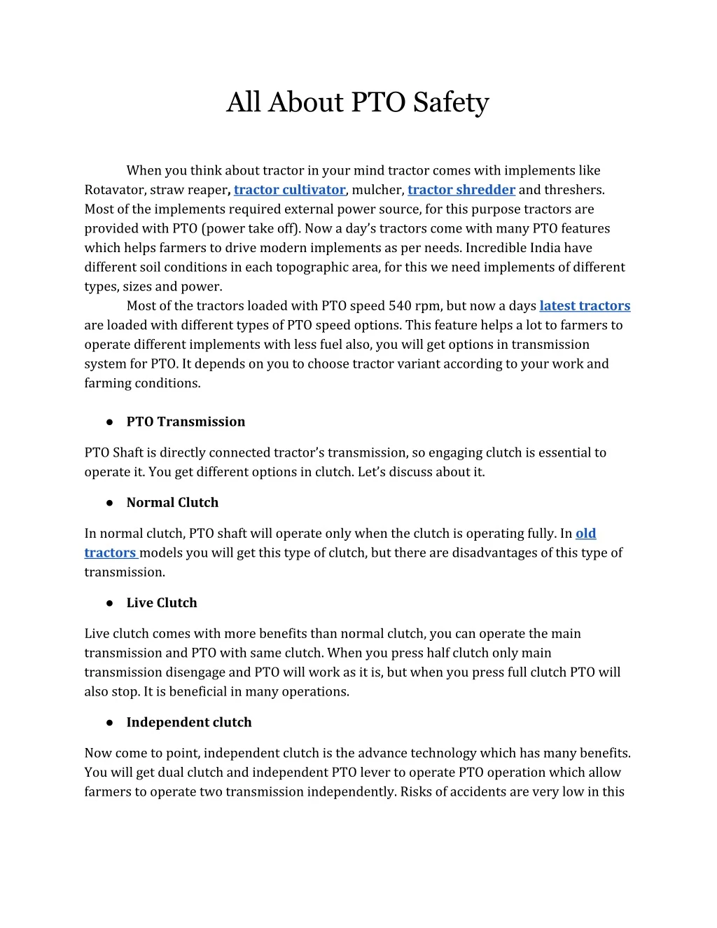 all about pto safety