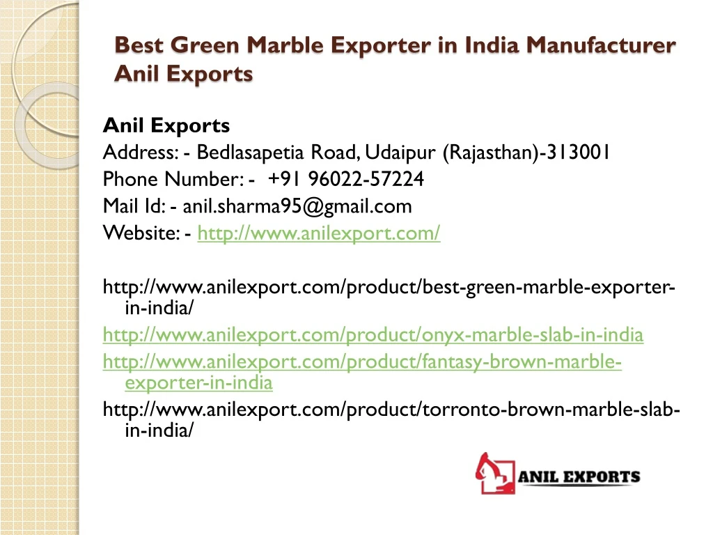 best green marble exporter in india manufacturer anil exports