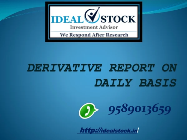 DAILY DERIVATIVE REPORT ON 07 OCTOBER 2019 BY IDEAL STOCK ADVISORY