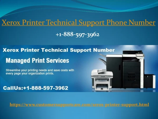 Xerox Printer Tech Support Phone Number 1-888-597-3962