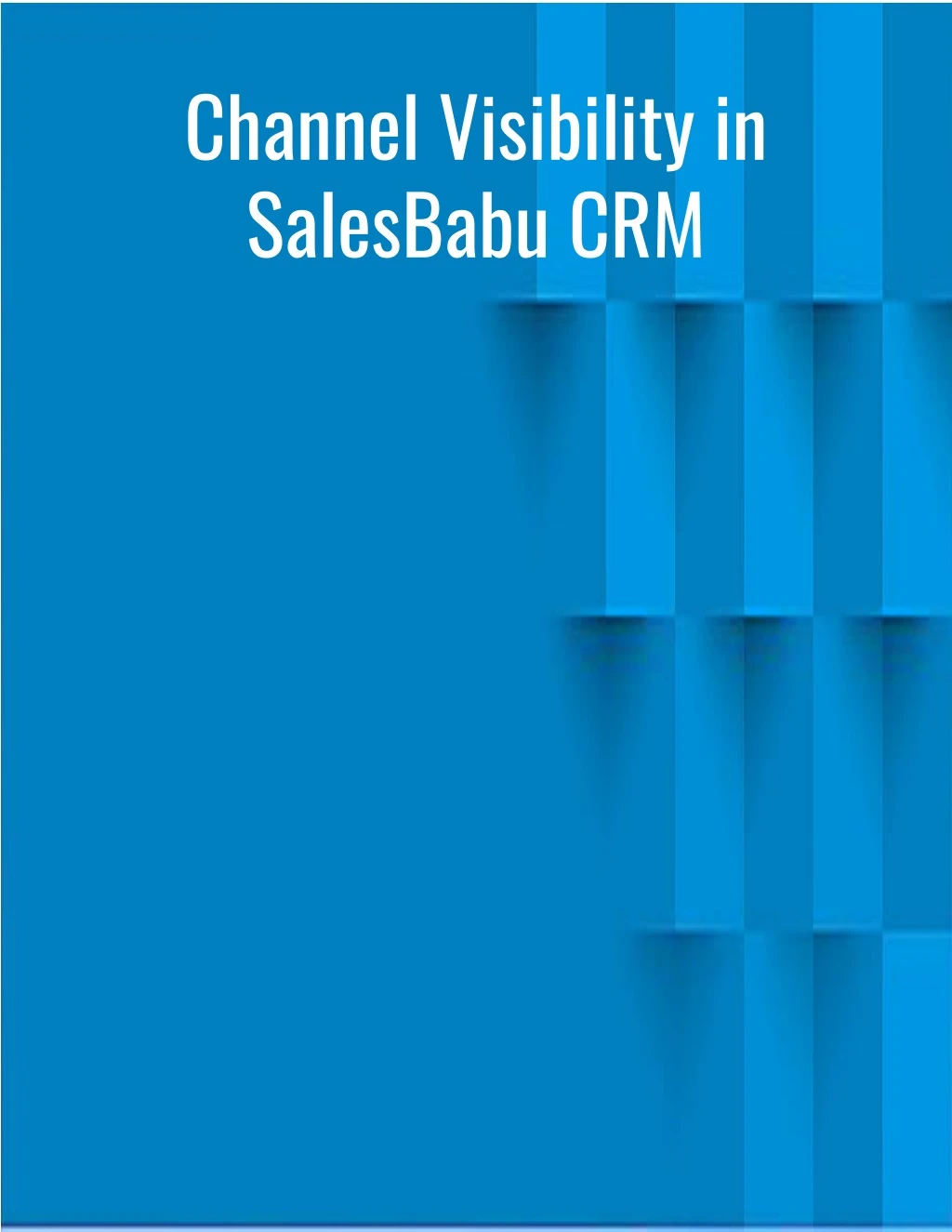 channel visibility in salesbabu crm