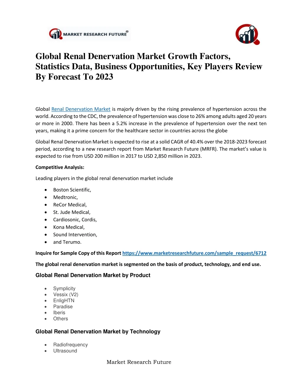 global renal denervation market growth factors
