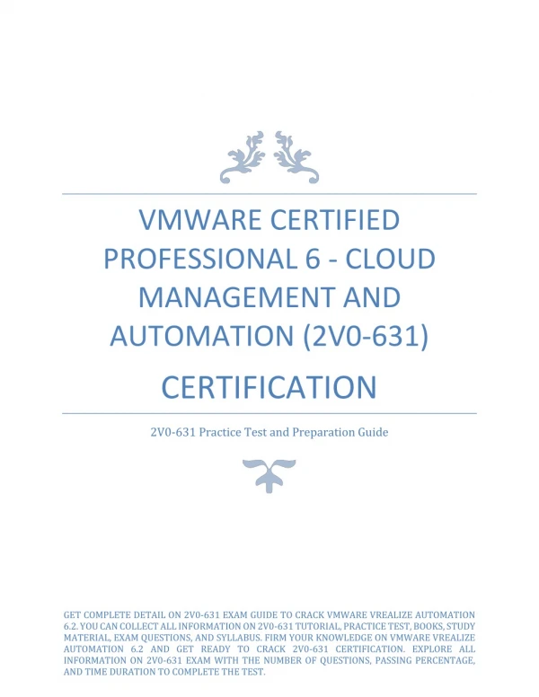 Now It is Easy to Get High Score in VMware VCP6-CMA (2V0-631) Certification