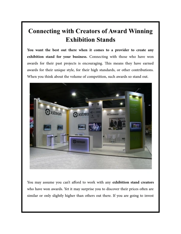 Connecting with Creators of Award Winning Exhibition Stands