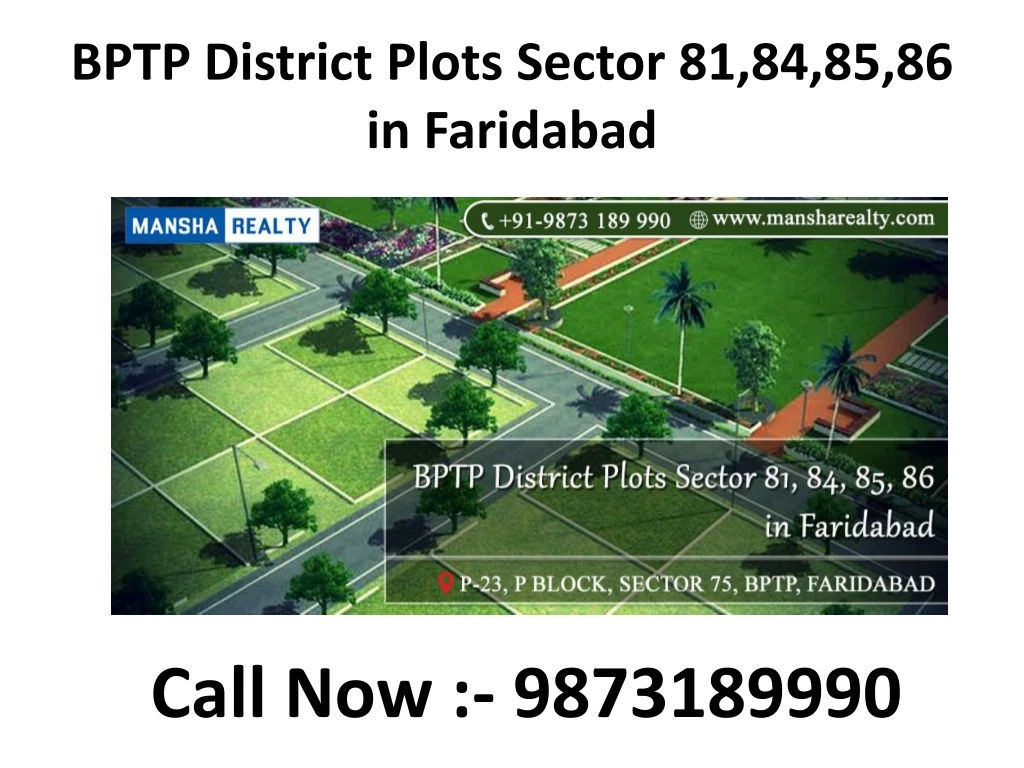 bptp district plots sector 81 84 85 86 in faridabad