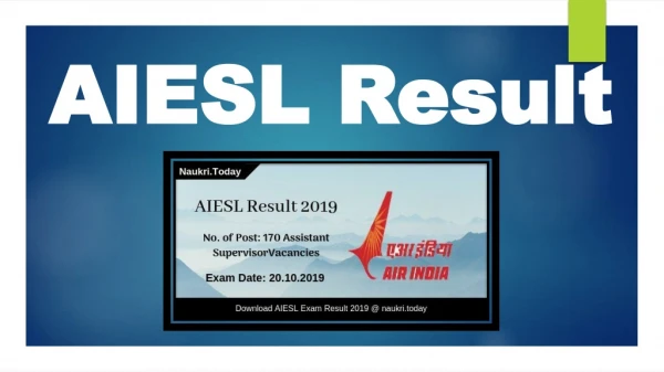 AIESL Result 2019 For 170 Assistant Supevisor Posts | Get AIESL Cut Off