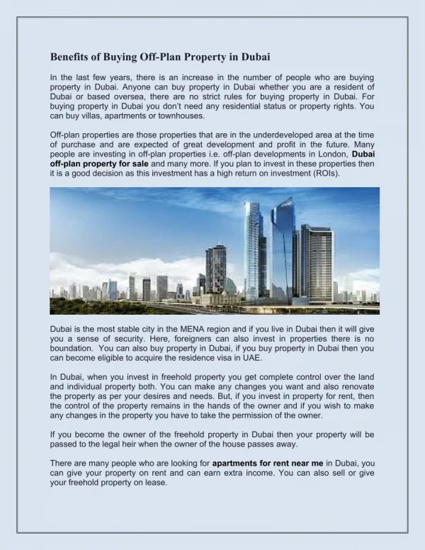 Apartments for rent in Dubai- www.sherwoodsproperty.com