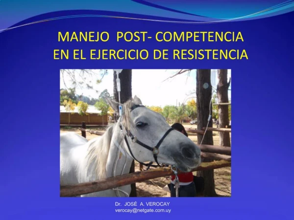 MANEJO POST- COMPETENCIA EN EL EJERCICIO DE RESISTENCIA