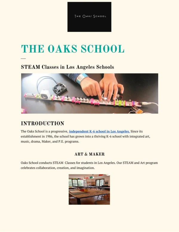 Best Art Maker Studio in Los Angeles - The Oaks School