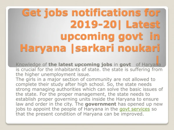 Know here all latest govt jobs notification upcoming 2019-20. jobs, results, sarkari naukari