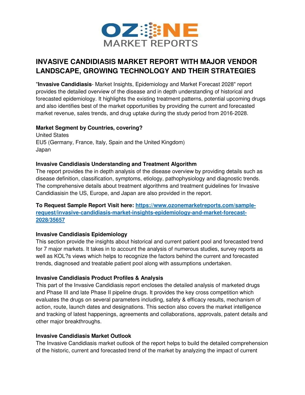 invasive candidiasis market report with major