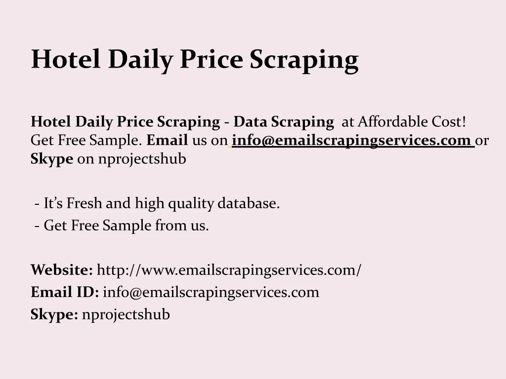 hotel daily price scraping