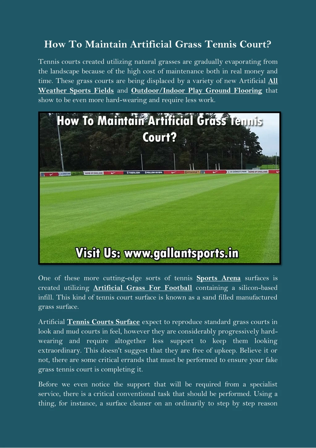 how to maintain artificial grass tennis court