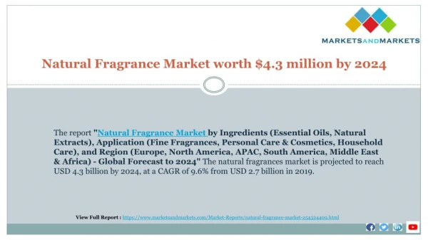 Natural Fragrance Market worth $4.3 million by 2024