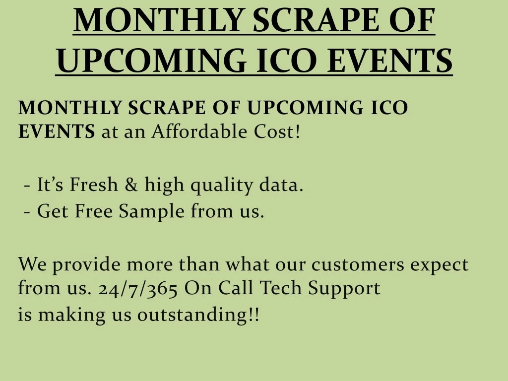 monthly scrape of upcoming ico events