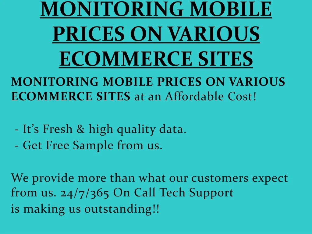 monitoring mobile prices on various ecommerce sites
