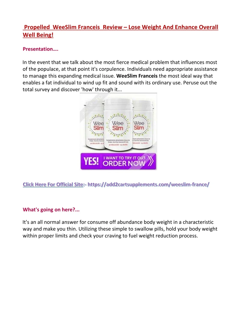 propelled weeslim franceis review lose weight