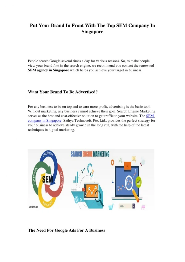 put your brand in front with the top sem company