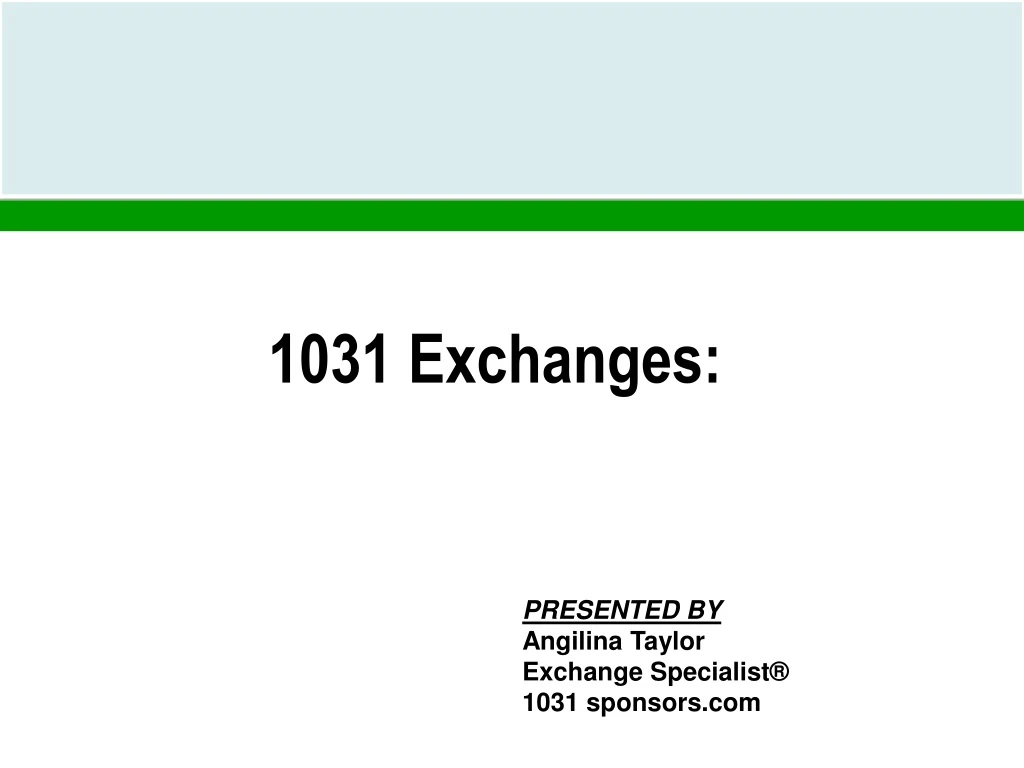 1031 exchanges