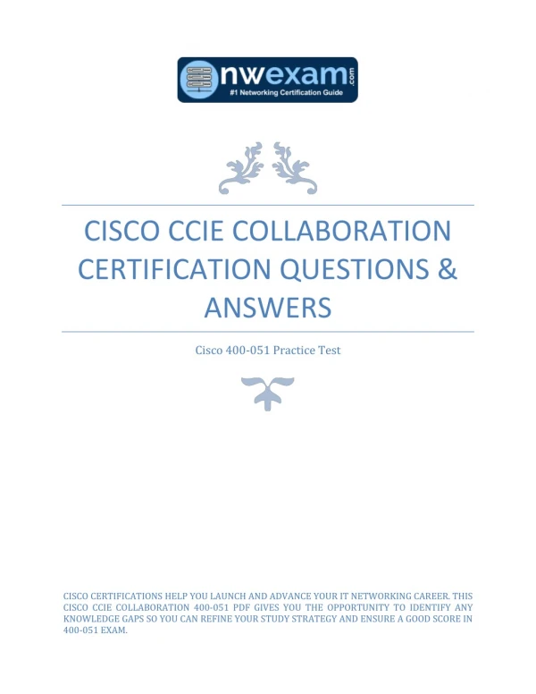 Cisco CCIE Collaboration Certification Questions & Answers