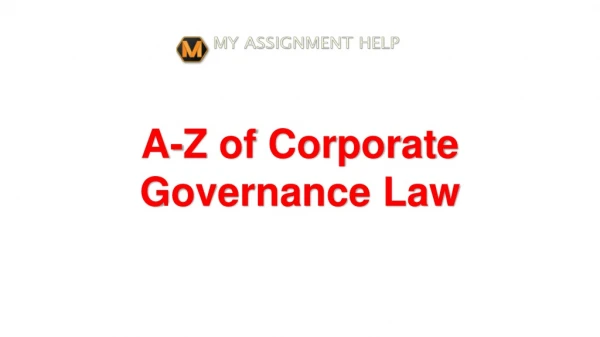 A-Z of Corporate Governance Law