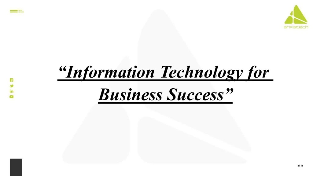 information technology for business success