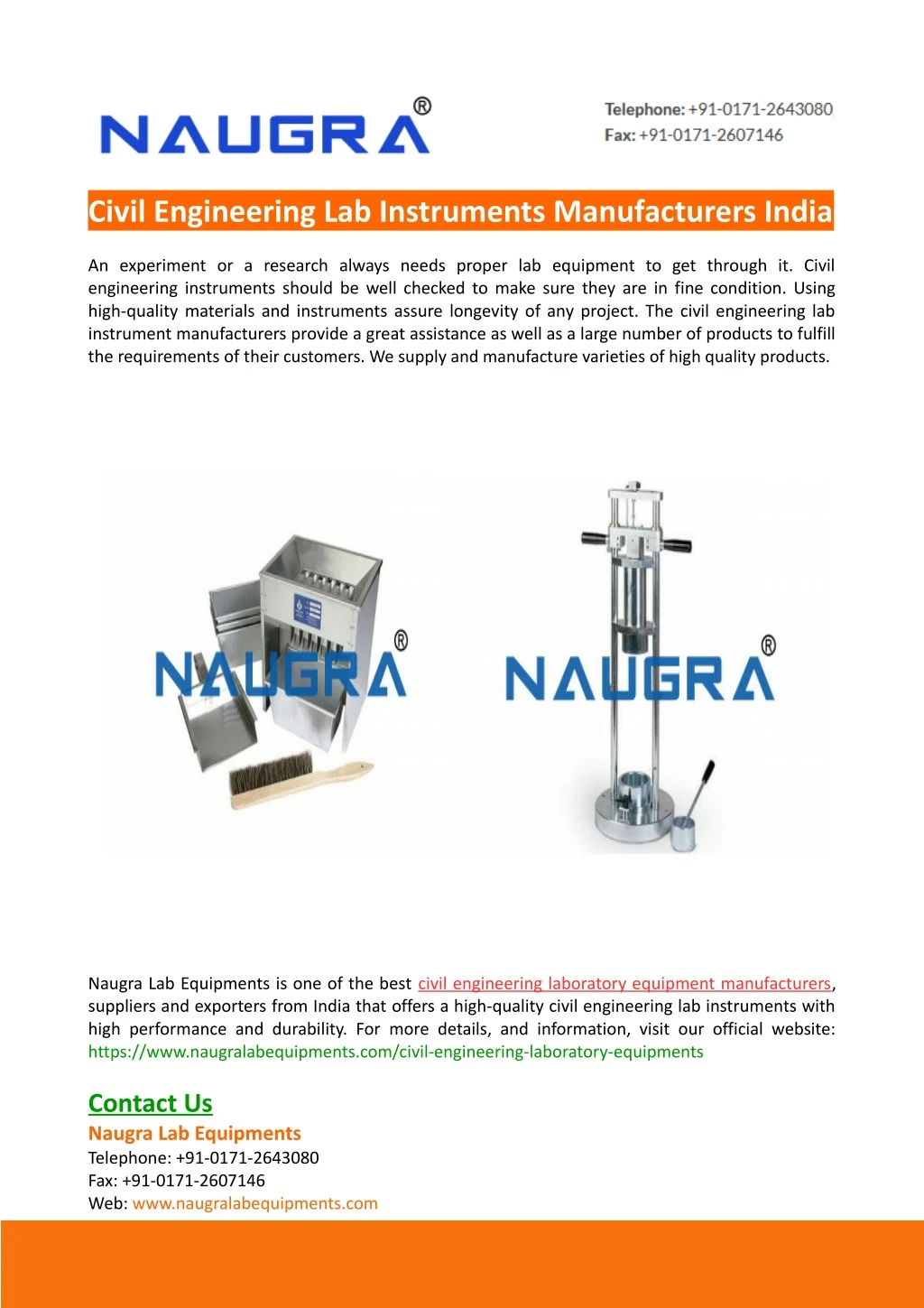 civil engineering lab instruments manufacturers