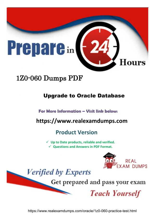 Pass Oracle 1z0-060 Exams With RealExamDumps.com Study Tips With 100% Pass Assurance