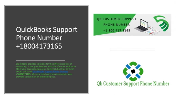 QuickBooks Support Phone Number 18004173165