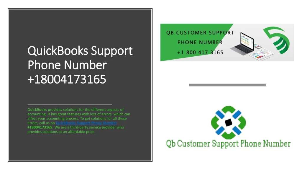 quickbooks support phone number 18004173165