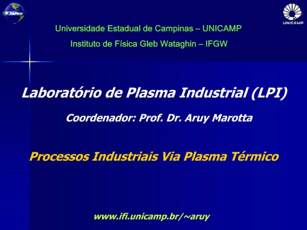 Laborat rio de Plasma Industrial LPI