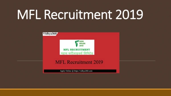 MFL Recruitment 2019 | Register Online For GET,TAT & Other Vacancies