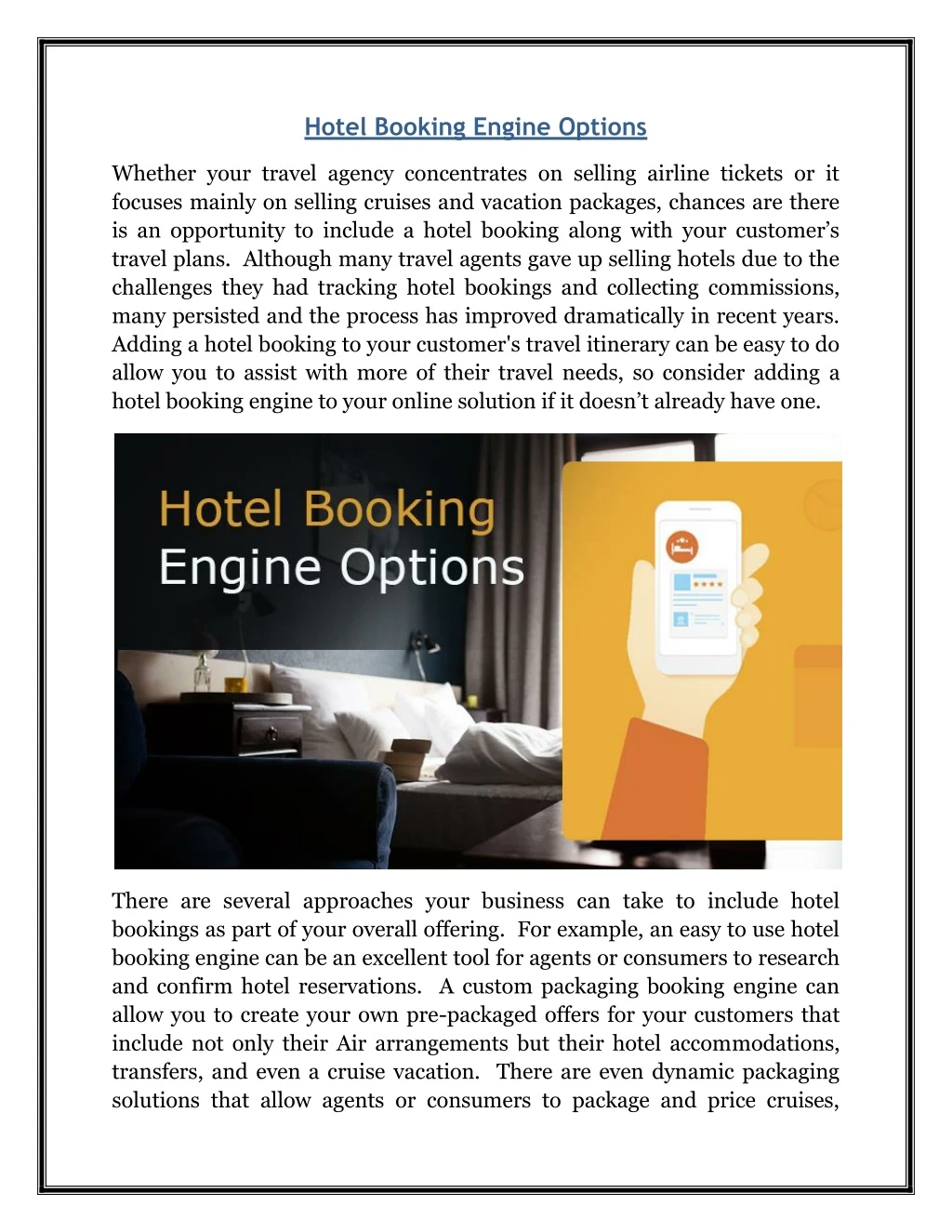 hotel booking engine options