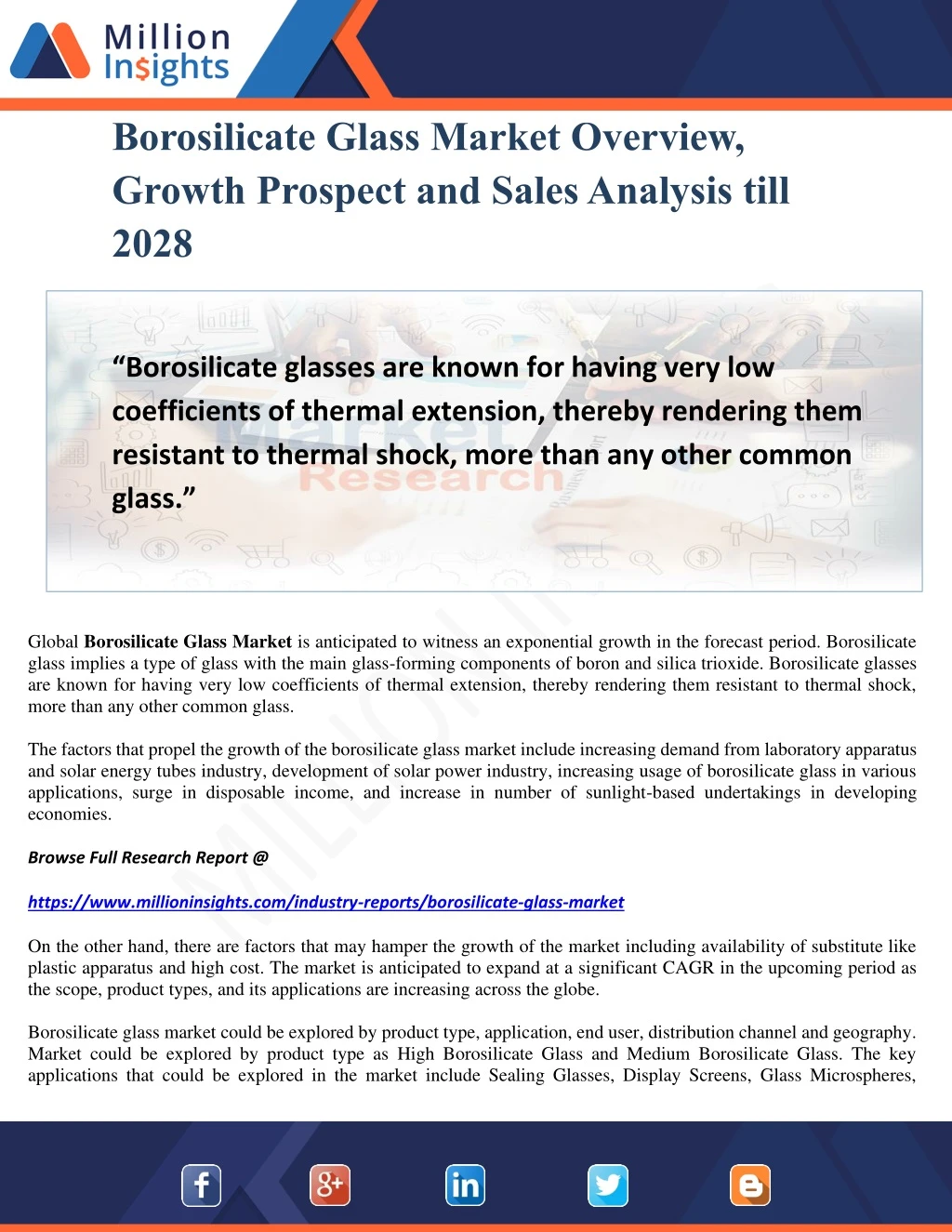 borosilicate glass market overview growth