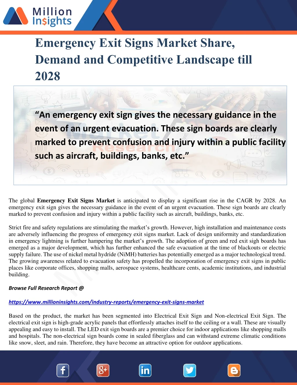 emergency exit signs market share demand