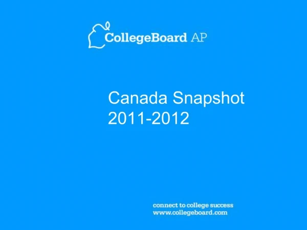 Canada Snapshot 2011-2012