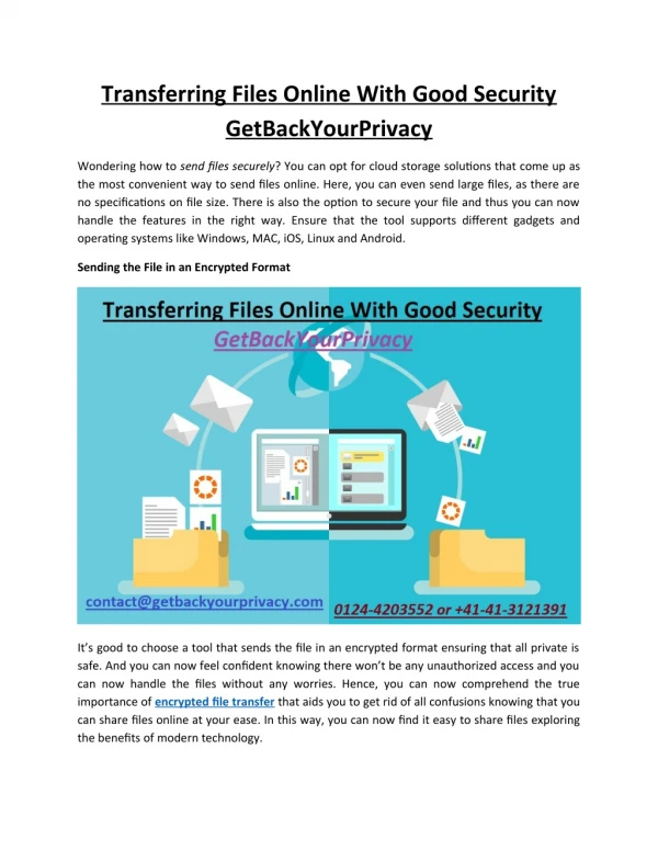 Transferring Files Online With Good Security - GetBackYourPrivacy