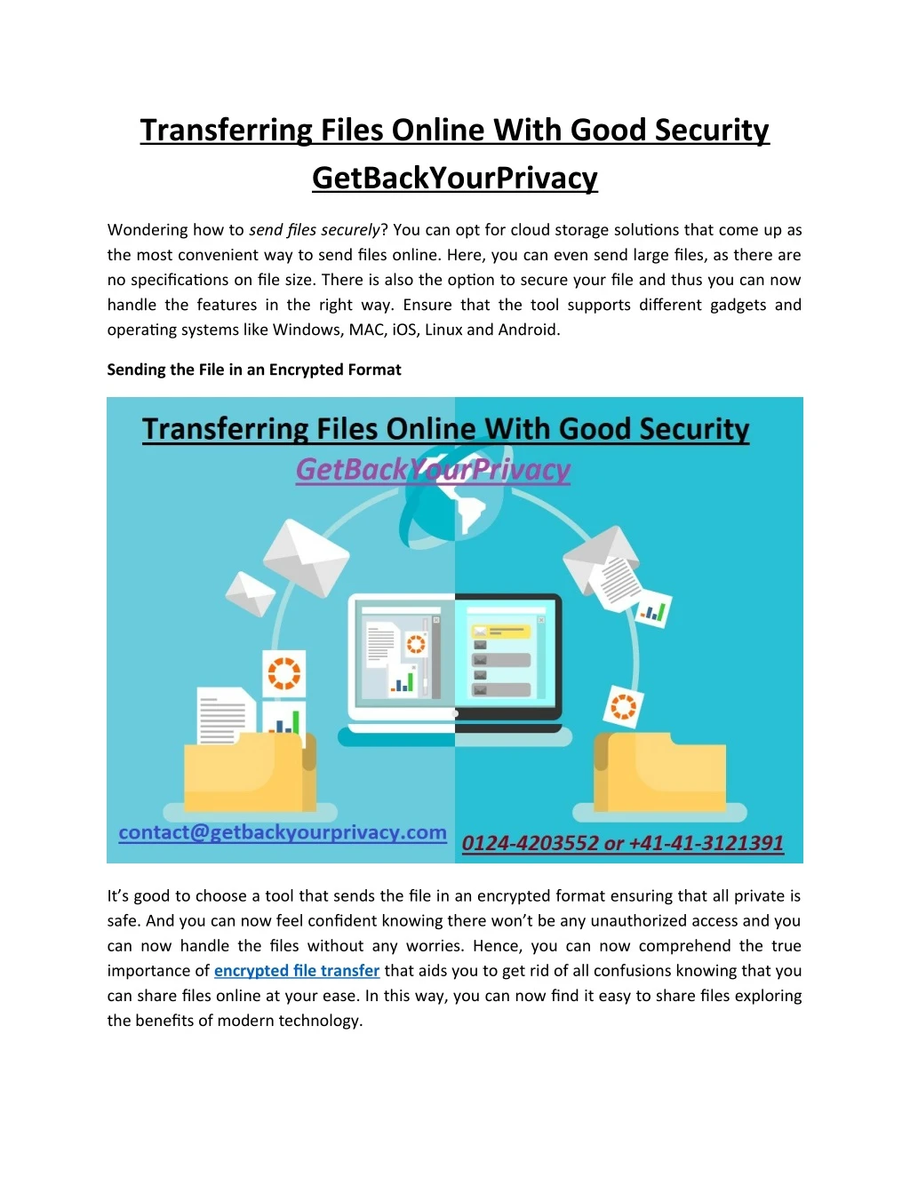 transferring files online with good security