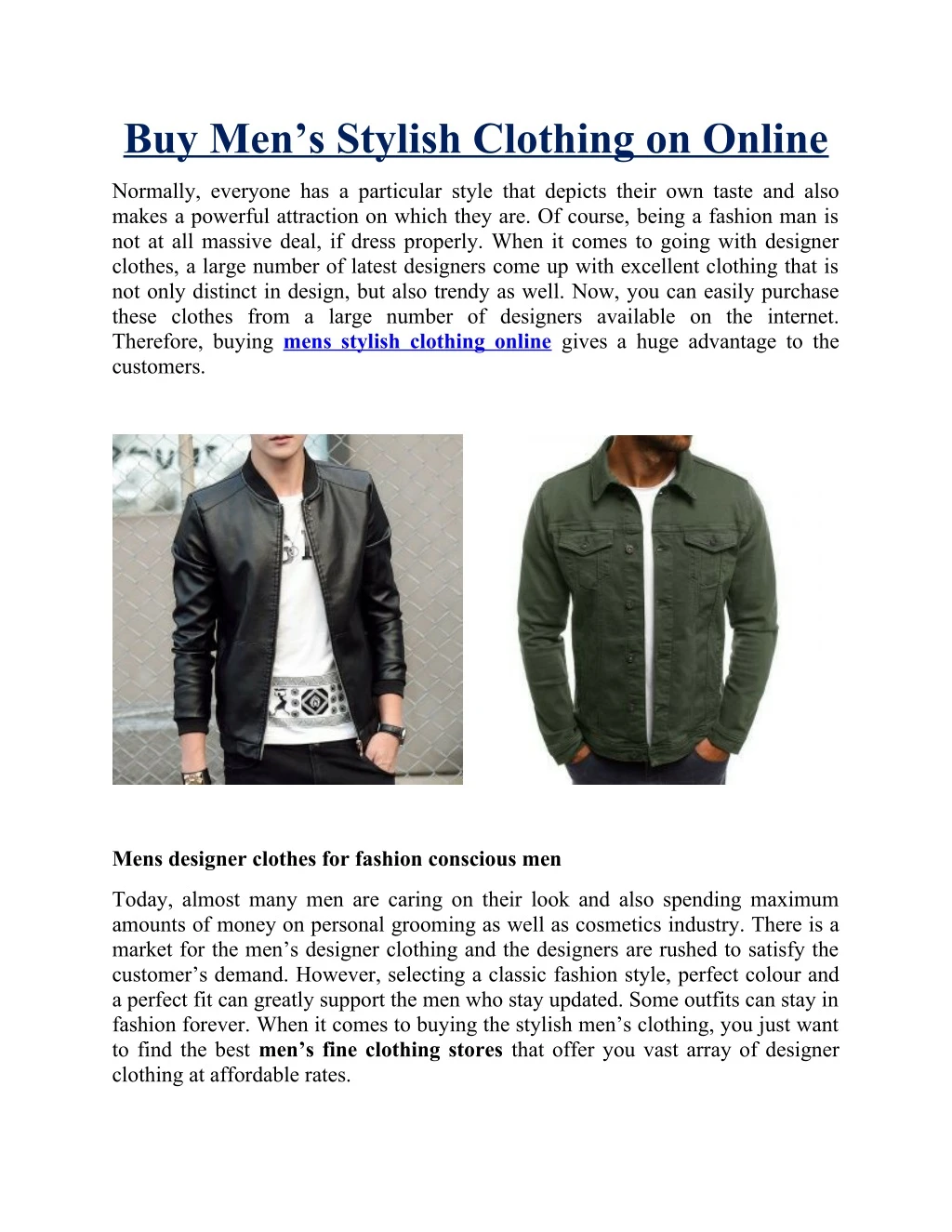 buy men s stylish clothing on online
