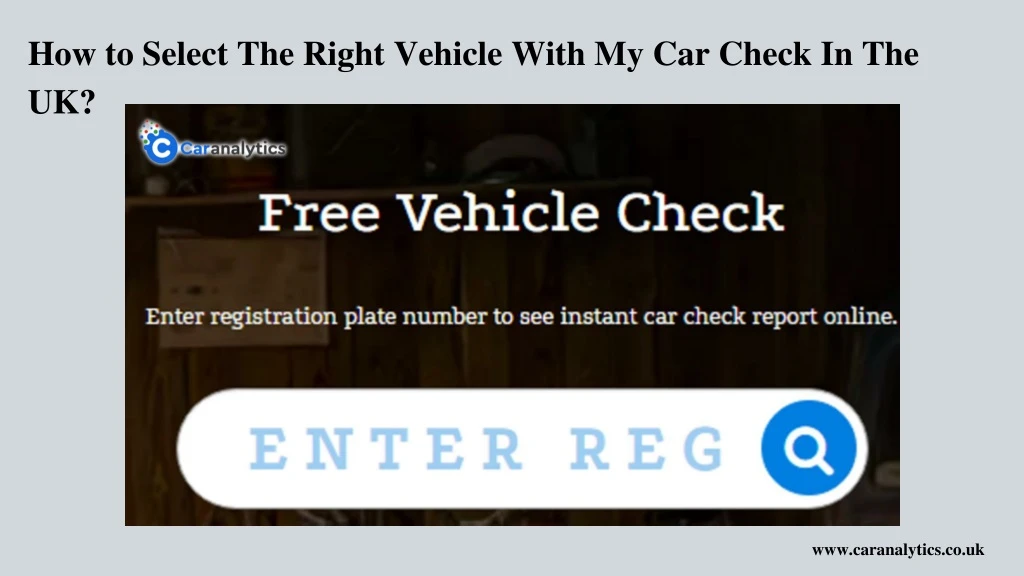 how to select the right vehicle with my car check