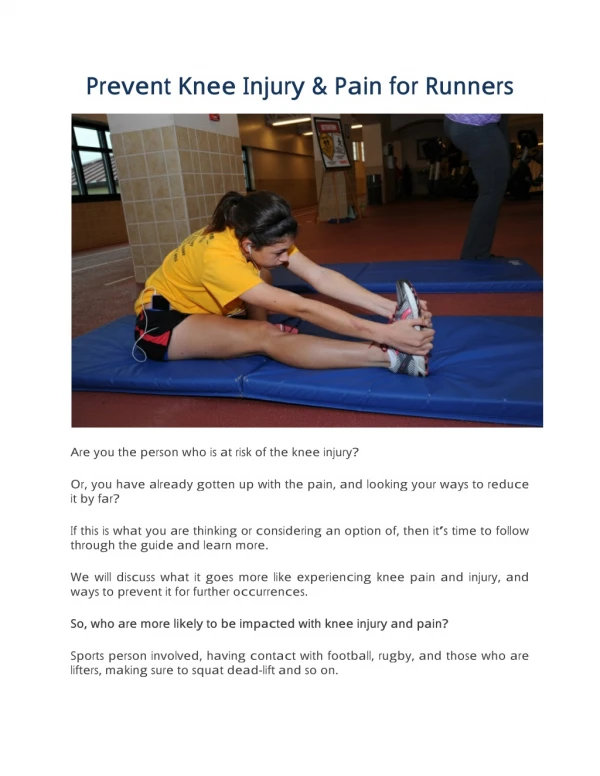 Prevent Knee Injury & Pain for Runners